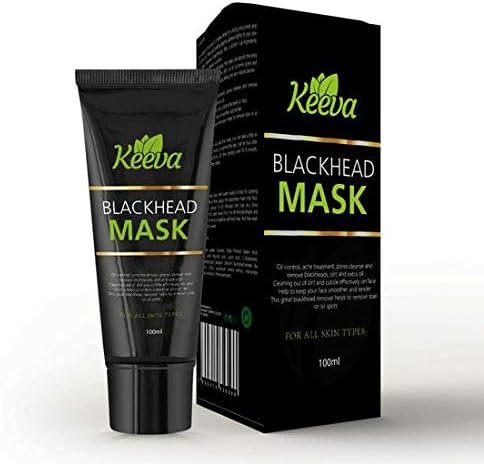 Keeva Organics Black Head Face Mask with Tea Tree Oil, Removes Blackheads, Whiteheads, Acne, and Cleans Pores, Made With Bamboo and Charcoal, Rejuvenates and Brightens Skin for Smooth Complexion