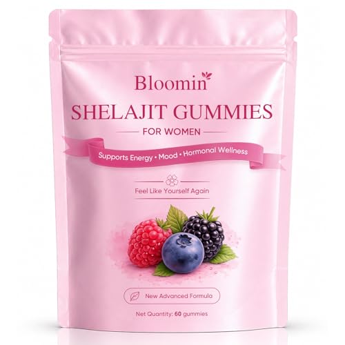 Vlsdoin Bloomin Shilajit Gummies for Women Feminine Wellness Supplement with Daily Mood Herbal Berry Gummies 60 Gummies