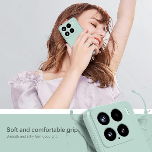 Image of DIZORO Compatible with Mi Xiaomi 15 5G Back Cover case with Upgraded Square Edges for Camera Protection Shockproof Flexible Matte Liquid Silicone Mobile Phone Case - New Mint
