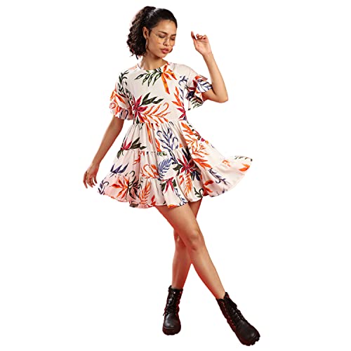 Image of PINACOLADA Women Floral Print Tiered Mini Dress