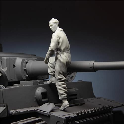 WJQ-XZ Harzfiguren Modellbausätze, 1/35 WWII Deutsche Panzersoldaten (Ohne Panzer) Modellbau, Basteln Hobby, Garage Kit… – Bild 4