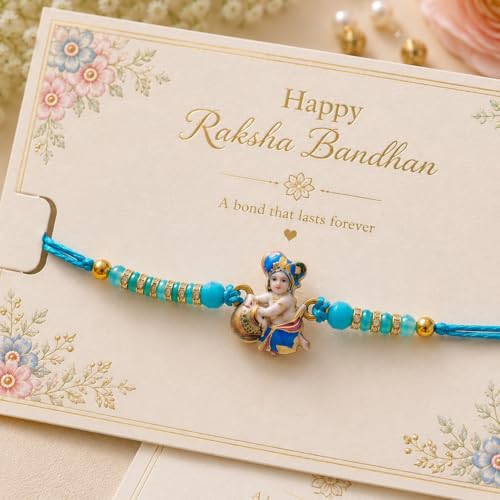 Image of rakhi gift | Rakhi for Brother | Premium Raksha Bandhan Gift Combo with Fridge Magnet, Roli Chawal & Card | Rakhi Gift Hamper Raksha Bandhan Gift |Gift Pack