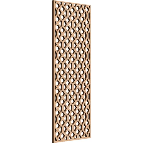 Image of Resort Decorative Pierced Fretwork Wood Wall Panels, 9 3 /8 inchW x 24 3 /8 inchH x 1 /4 inchT, Hickory