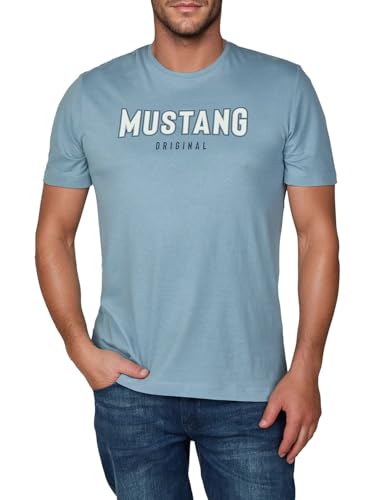 MUSTANG Tshirt Herren Baumwolle Regular Fit 4er Pack Set Rundhals Kurzarm Sommer Tee Shirt Logoprint, Größe:M, Farbe:Farbmix (P28) 4