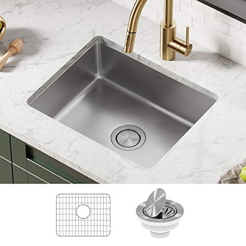 Kraus Dex 21-inch Undermount 16 Gauge Stainless Steel Single Bowl Kitchen Sink, KA1US21B