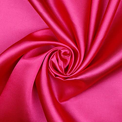 Tissu en polyester satiné liquide rose fluide pour robes de haute couture d'exception 5m