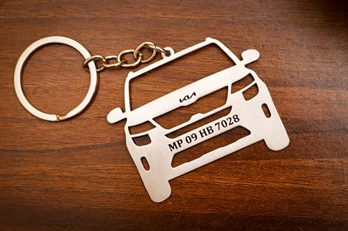 Image of Customizable Metal Car Model Keychain Compatible with Kia Seltos | Premium Metallic Key Ring for Men & Women | Stylish Key Holder Gift for Car Lovers | Durable Lightweight Keychain for Car