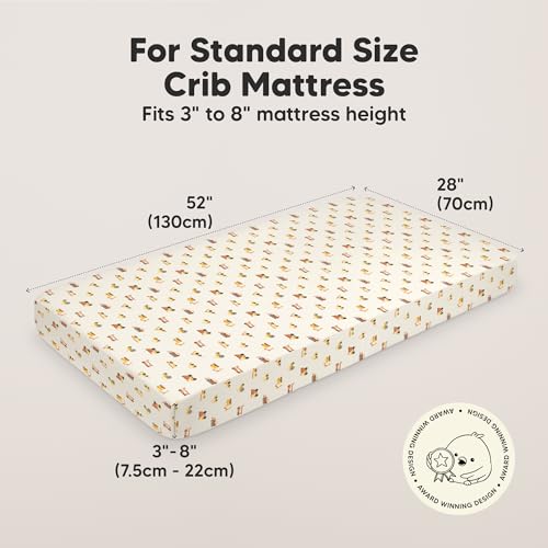 Image of 2pk Organic Cotton Crib Sheets for Boy Girl 52x28 (Construction) | Fitted Crib Mattress Sheet Neutral, Breathable Cover for Baby Bed Set, Toddler Mattress, Soft & Cute Prints
