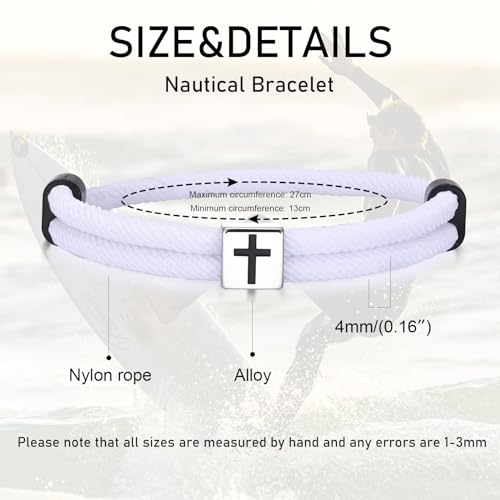 Pulsera trenzada cruz TempBeau para hombres y mujeres miniatura 5