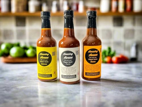 Amazing Awaze Pepper Sauce Sampler Pack - 3 x 5.5 oz bottles: Original, Mustard, Mango - Tasting Gift Box for Any Occasion - Image 5