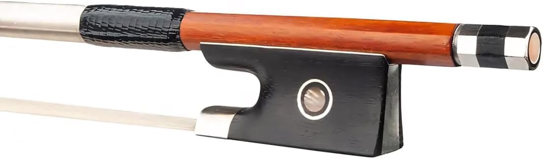 Archet de violon professionnel 1/2 – Bois du Brésil, grenouille en ébène, crin de cheval blanc, fait à la main et équilibré pour les étudiants et les joueurs avancés