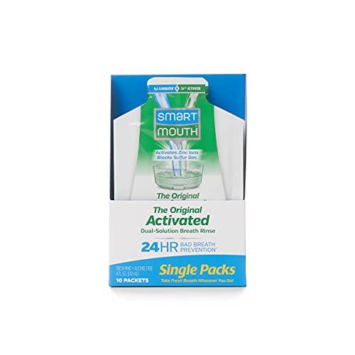 SmartMouth Original Activated Mouthwash Single Packs, Travel Mouthwash, Fresh Mint, 1 Box, 10 Packs