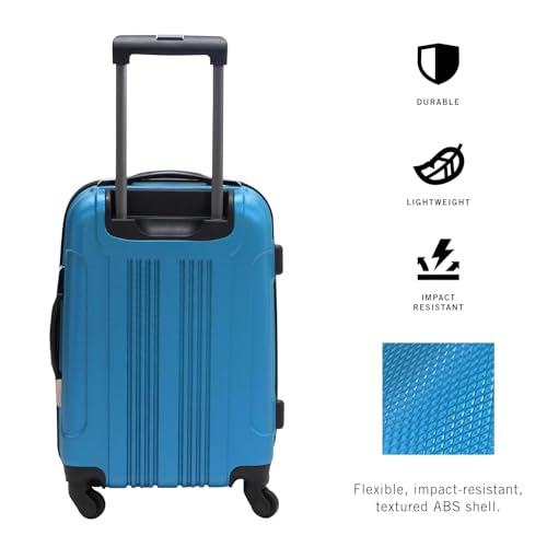 Image of Kenneth Cole REACTION Out of Bounds Lightweight Hardshell 4-Wheel Spinner Luggage, Teal, 20-Inch Carry On
