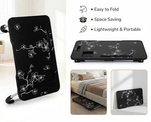 Image of Study Table Bed Table Premium Laptop Table /Foldable and Portable Wooden /Writing Desk for Office /Home /School (US Flower)