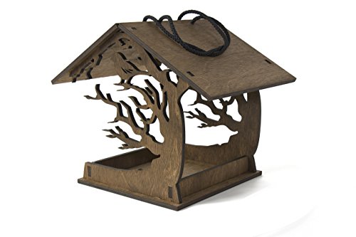 Bird Feeder 11.8x9.3x7.9 inches - Hanging Bird Feeder - Love Birds - Birds House - Birdhouses - Wooden Bird Feeder - Garden Decor - Patio Decor - Garden Gift