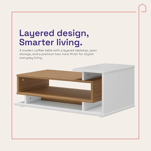 Image of Wakefit Center Table | 1 Yr Warranty | Coffee Table for Living Room Wooden, Tea Table for Living Room Wooden, Sofa Table, Free Installation from Brand, Modern Multi-Functional & Wobble-Free(Storiva)