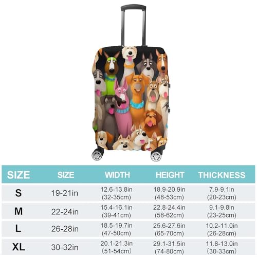 Dogs Luggage Cover, Washable Elastic Suitcase Cover Protector Fit 18-32 Inch Luggage2