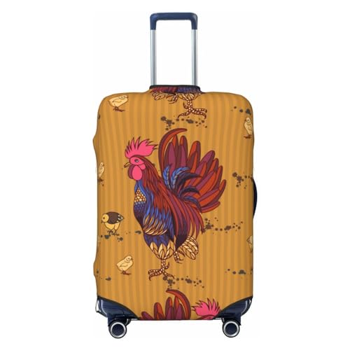 Elastic Travel Luggage Cover,Chicken And Rooster Dust-Proof Anti-Scratch Suitcase Cover Washable Suitcase Protector