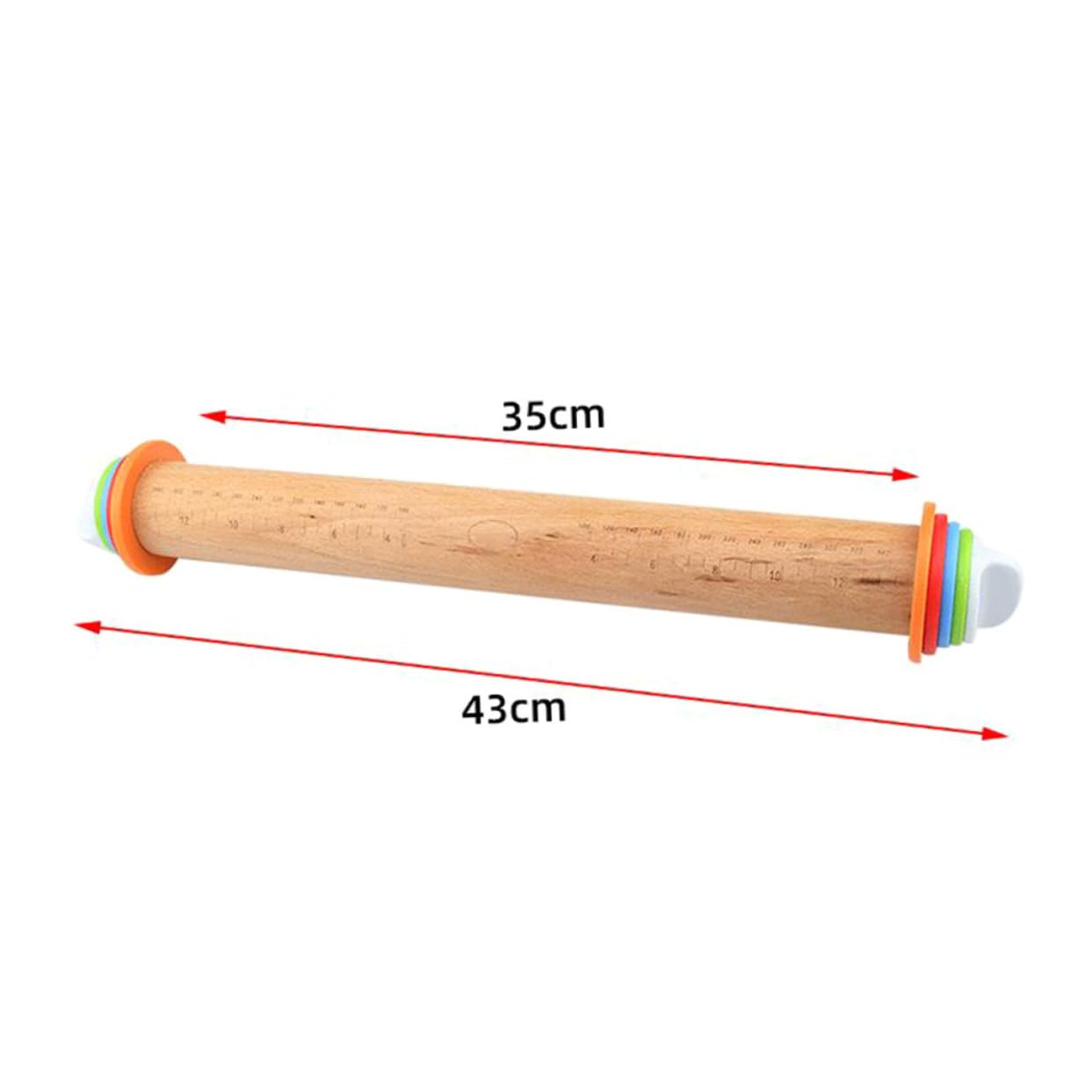 Amosfun Rodillo Antiadherente de Escala Discos Haya Ajustable Madera con Removibles Mango Seguro y Diseño para Repostería y Pasta Casera