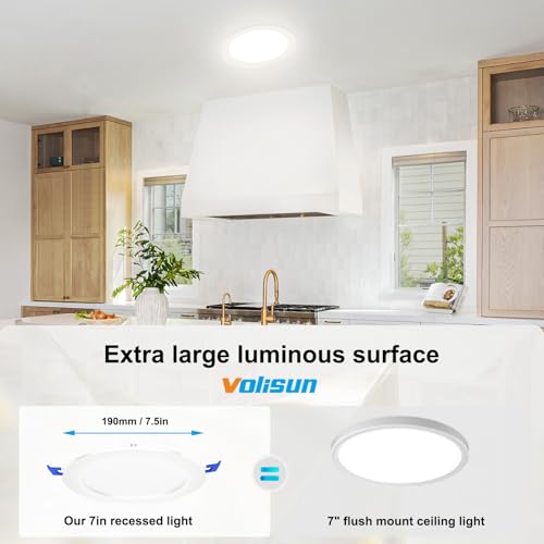 Image of VOLISUN 12 Pack 7 inch Recessed Lighting, 5CCT, 2700K-5000K Selectable