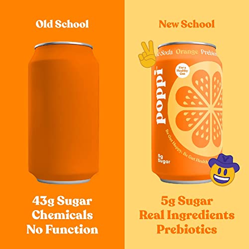 Poppi Sparkling Prebiotic Soda, Bulk 24-Pack, Orange & Watermelon, Beverages Made With Apple Cider Vinegar W/Gut Health & Immunity Benefits, Low Calorie & Low Sugar Drinks, 12Oz (24 Pack) #TOP2