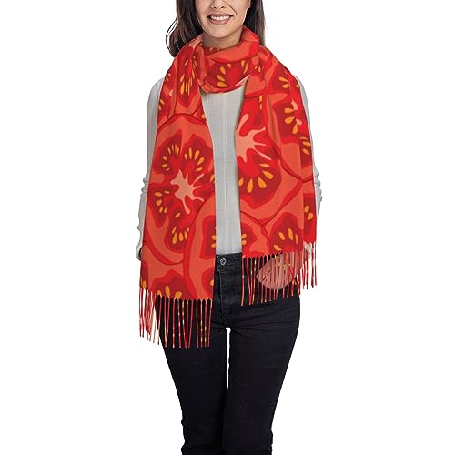 Sliced Tomato Shawl Wraps with Tassel Soft Fashion Warm Scarves for Women3