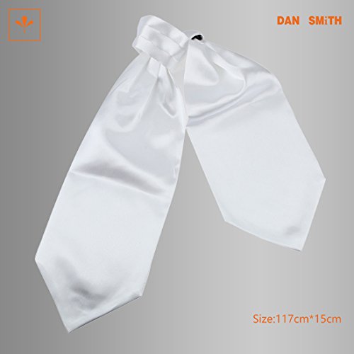 Dan Smith White Solid Mens Ascot Formal Wear Cravat Wedding Dra7E01G White #TOP2