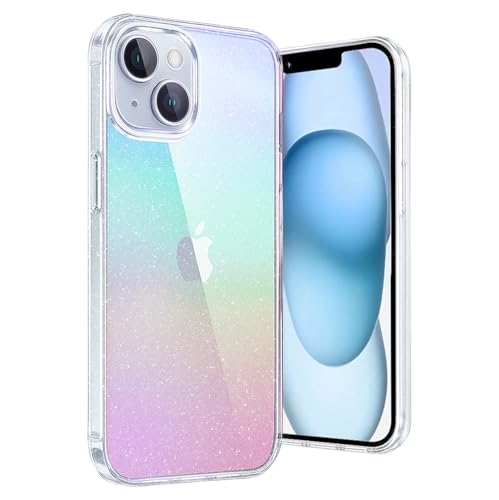 Image of MOOSH iPhone 15 Plus Rainbow Shine Case Cover with Shockproof Bumpers, Military-Grade Drop Protection, Anti-Bacterial Coating, Protective Phone Case Cover for iPhone 15 Plus (Rainbow Shine)