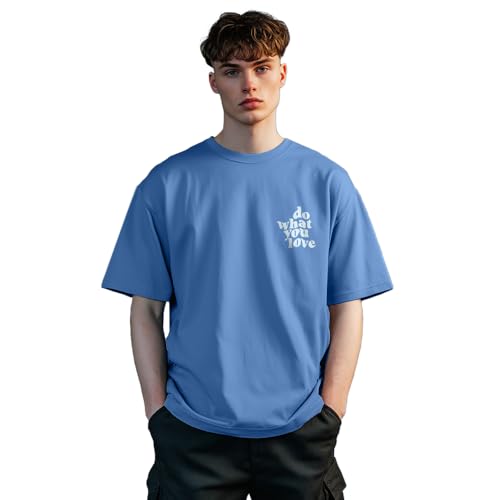 Image of Nobero Men's Oversized Graphic T-Shirt for Men | Soft Cotton | Drop Shoulder Relaxed Fit | Printed Casual Tshirt for Men