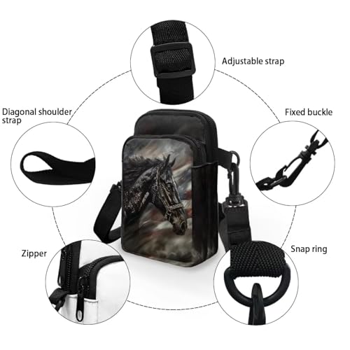 Crossbody Bag with Zipper Closure, Unisex Adult Small Messenger Bags Cell Phone Pouch4