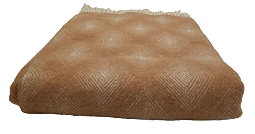 GLAESER Luxus Wohndecke - 100% Wolle Kuscheldecke (Cuban Sand) – Bild 7