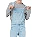 LONGBIDA Men's Denim Bib Overalls Relaxed Fit Fashion Jean Jumpsuit(Light Blue,L)