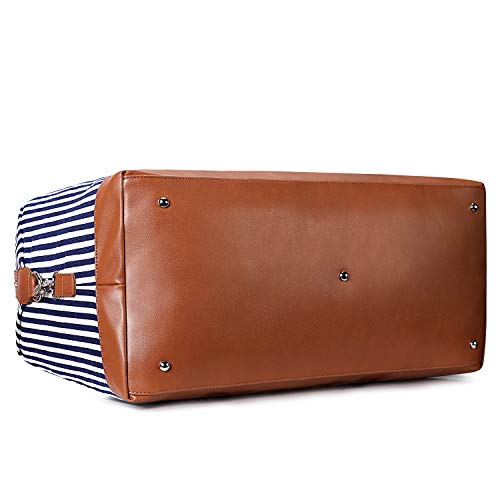 S-ZONE Women Travel Duffel Weekender Carryon Shoulder Tote Bag Canvas PU Leather