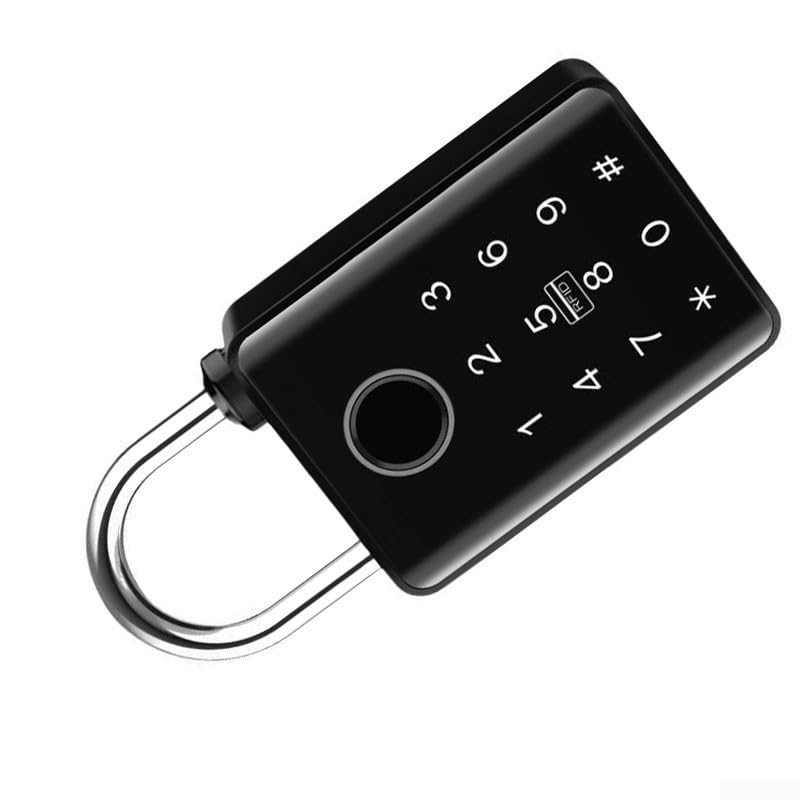 Candado inteligente de huellas dactilares resistente con control de aplicación para Tuya IP67, impermeable, aleación de zinc, cerradura electrónica con tarjeta de contraseña, USB C