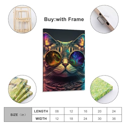 Décoration murale Chat Neon895 pour salle de bain rustique chic - 3