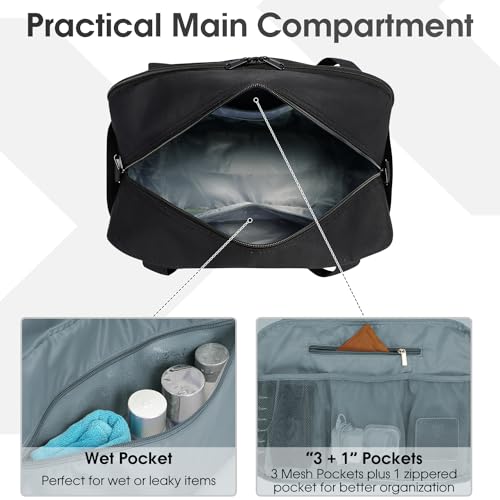 Narwey Carry On Bag Underseat For Airplane With Wet Pocket Spirit Airlines Personal Item Bag 18X14X8 Travel Duffel Bag Small Gym Bag Weekender Overnight For Women And Men thumb #3