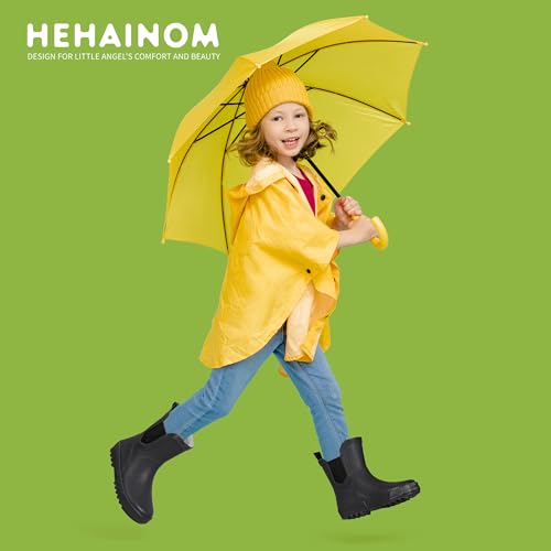 Hehainom Toddler Kids Rain Boots for Girls Boys Waterproof Rainboots Easy-on Light Weight Chelsea Rain Shoes3