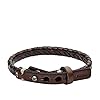 Fossil-Mens-Casual-Stainless-Steel-and-Genuine-Leather-Braided-Bracelet Fossil Men's Braided Leather Bracelet, Color: Black/Brown (Model: JA5932716)