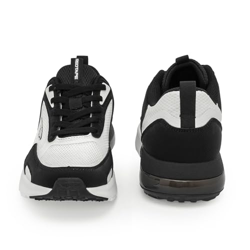 Image of Red Tape Men's Sneakers Black Pu Knit Rubber Printing Round Toe