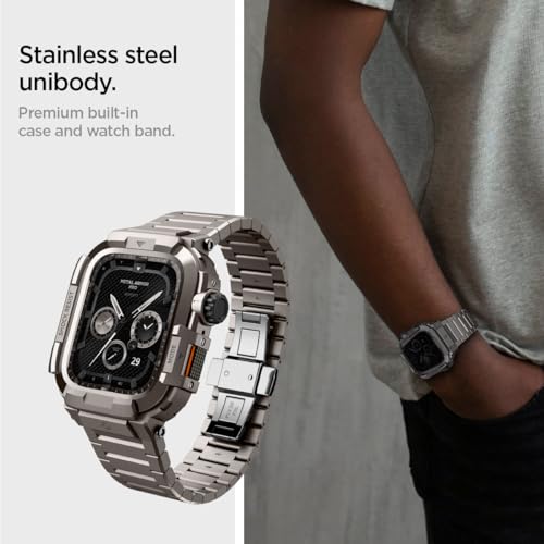 Spigen Metal Armor Pro for Apple Watch Series 9/8/7 45mm Band with Case - image 8
