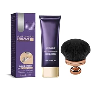 Tattoo Abdeckung Creme, All Over Complexion Perfector, Abdeckcreme für Besenreiser, Narben Concealer Wasserfest, Langanhaltend Körper Make Up (1PC (mit Bürste), 74ml)