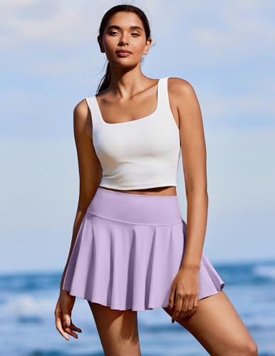 Image of PINSPARK Womens Tennis Skirt Pleated Athletic Skirts with Pockets Shorts High Waisted Golf Skort for Workout Pickleball