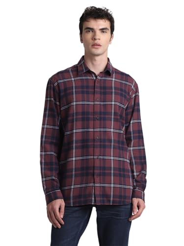 Image of Jack & Jones Men Cotton Blend Solid Regular Fit Shirt