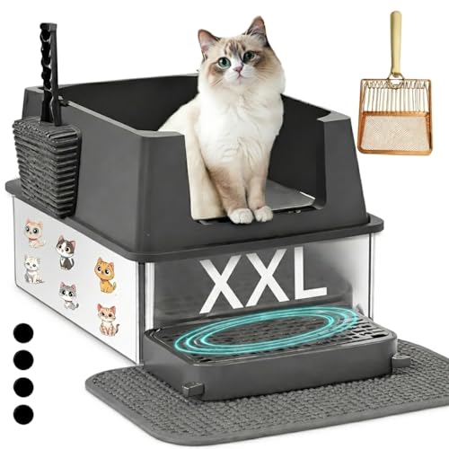 Extra Large Stainless Steel Cat Litter Box - 23.5' x...