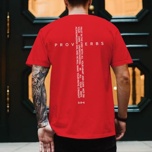 Image of Christian Shirts for Men Vintage Religious Cross Bible Verse T-Shirt Jesus Faith Tshirt Inspirational Graphic Tees