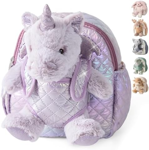 Moonkie Hug & Go Unicorn Toddler Backpack – Soft Plush Bag with D...