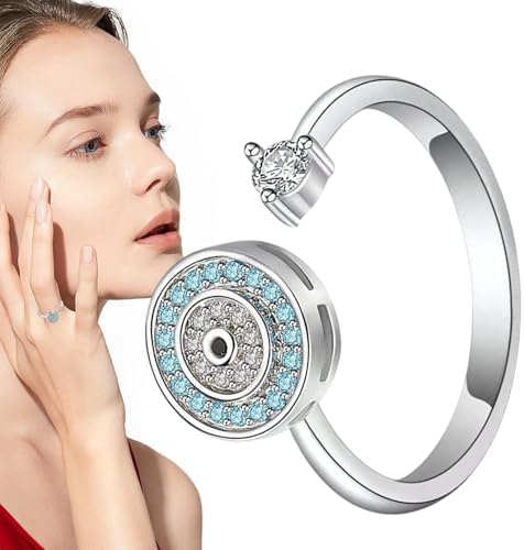 Bagues Tournantes Pour Femmes, Bague Fidget Pour Femmes - Anneaux Rotatifs Réglables Pour Hommes Et Femmes - Jouet Fidget, Bijoux Fidget élégants, Anneau Roulant Adulte Pour Les Amoureux, Les Vacances