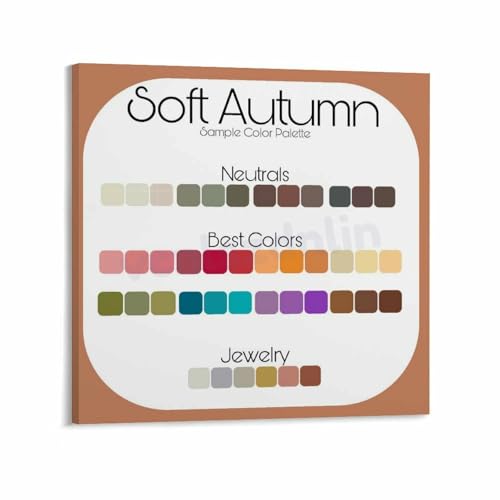 Soft Autumn Color Palette Poster Neutrals Warm Shades Fashion Design
