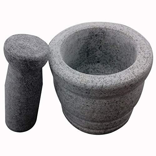 Natural Stone Mortar And Pestle Set Big Capacity Manual Smasher Crush Pot Grinder Bowl Sturdy Thick Handmade Kitchen Multi-Function Cooking Tool Dishwasher Safe (Color : Stone) #TOP27