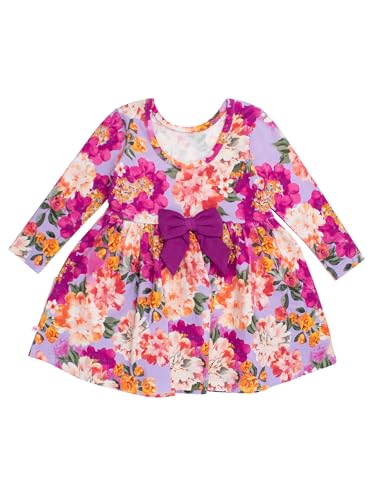 RuffleButts Baby/Toddler Girls Knit Long Sleeve Twirl Dress with Pockets2